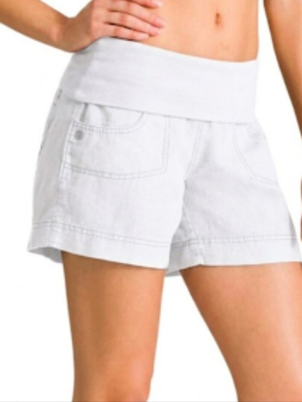 ATHLETA Linen Lima Short Fold-over Waistband